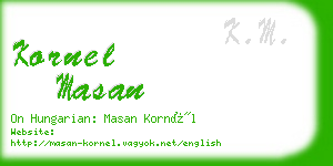 kornel masan business card